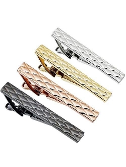 4 Pieces 1.5 Inch Tie Clip Set for Men in Gift Box