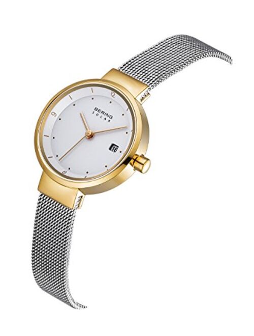 BERING Time | Women's Slim Watch 14426-010 | 26MM Case | Solar Collection | Stainless Steel Strap | Scratch-Resistant Sapphire Crystal | Minimalistic - Designed in Denmar