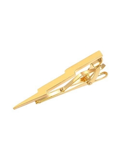 Yoursfs Lightning Bolt Tie Clip for Men Unique 316L Stainless Steel Novelty Tie Bar Super Hero Cool Tie Clips Wedding Gift