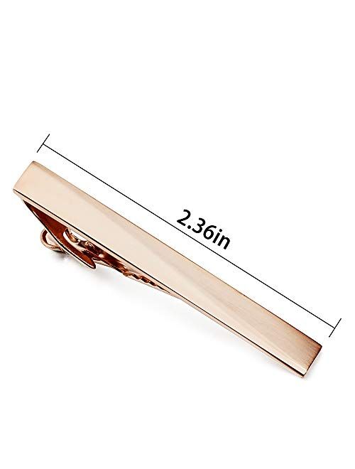 HAWSON Unique Man Necktie Accessories Tie Bar Clips Silver Rose Gold Gun