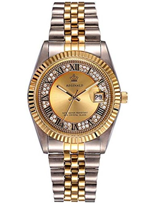 REGINALD Unisex Watch Hands Sapphire Full Gold Stainless Steel Quartz Dial Watches