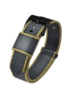 Jetson Military Style Watch Strap - 18mm, 20mm, 22mm or 24mm - Seat Belt Nylon Watch Bands