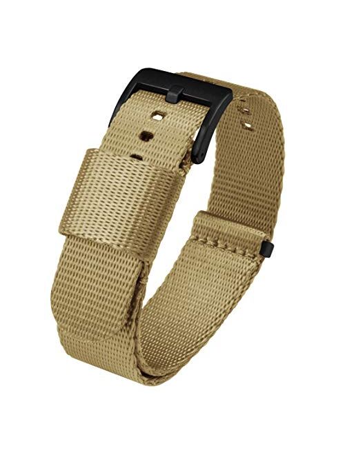 BARTON Jetson Military Style Watch Strap - 18mm, 20mm, 22mm or 24mm - Seat Belt Nylon Watch Bands