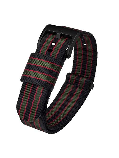 BARTON Jetson Military Style Watch Strap - 18mm, 20mm, 22mm or 24mm - Seat Belt Nylon Watch Bands