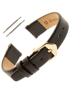 Gilden Ladies 10-14mm Classic Calfskin Fashion Color Flat Leather Watch Band F60