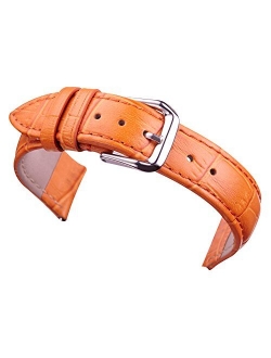 12mm 14mm 16mm 18mm 20mm 22mm Red Leather Watch Strap Band Replacement Padded Alligator Grained Classic Pin Buckle