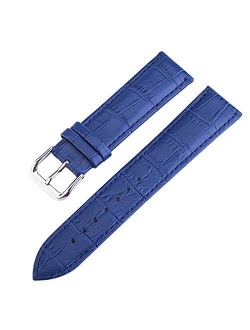 12mm 14mm 16mm 18mm 20mm 22mm Red Leather Watch Strap Band Replacement Padded Alligator Grained Classic Pin Buckle