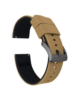 Elite Silicone Watch Bands - Quick Release - Choose Strap Color & Buckle Color (Gold, Rose Gold or Gunmetal Grey) - 18mm, 19mm, 20mm, 21mm, 22mm, 23mm & 24mm Watch