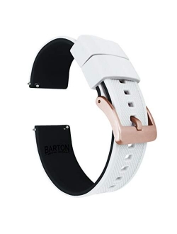 Elite Silicone Watch Bands - Quick Release - Choose Strap Color & Buckle Color (Gold, Rose Gold or Gunmetal Grey) - 18mm, 19mm, 20mm, 21mm, 22mm, 23mm & 24mm Watch