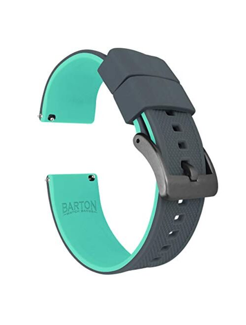 Barton Elite Silicone Watch Bands - Quick Release - Choose Strap Color & Buckle Color (Gold, Rose Gold or Gunmetal Grey) - 18mm, 19mm, 20mm, 21mm, 22mm, 23mm & 24mm Watch