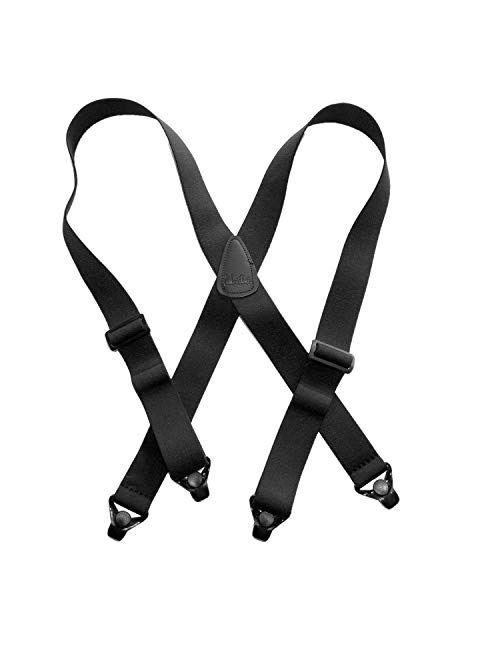 Holdup Suspender Company All black No-buzz Airport Friendly X-back Suspenders with Patented composite plastic Gripper Clasps