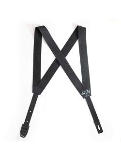 Mens Elastic x Back No Slip Pin Clip Straight Clip Suspenders 46 & 54 -  Black 