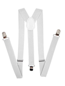 Navisima Adjustable Elastic Y Back Style Suspenders for Men and Women With Strong Metal Clips