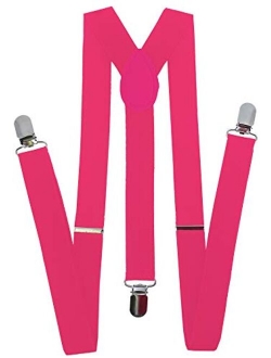 Navisima Adjustable Elastic Y Back Style Suspenders for Men and Women With Strong Metal Clips