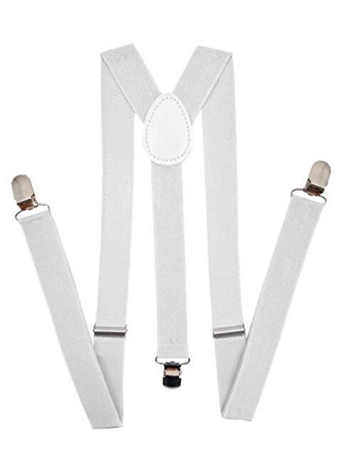 Navisima Adjustable Elastic Y Back Style Suspenders for Men and Women With Strong Metal Clips