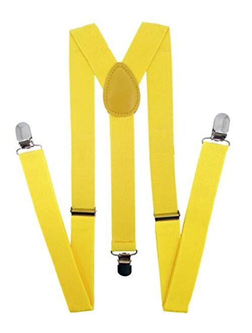 Navisima Adjustable Elastic Y Back Style Suspenders for Men and Women With Strong Metal Clips