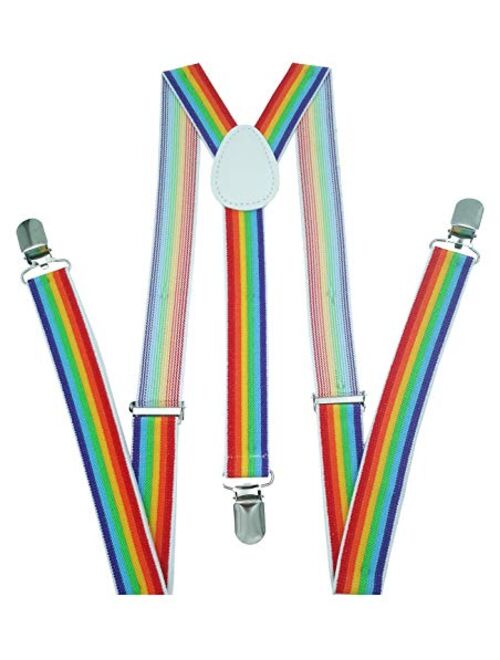 Navisima Adjustable Elastic Y Back Style Suspenders for Men and Women With Strong Metal Clips