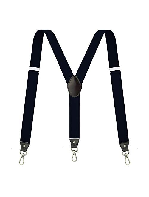 Suspenders for Men,Fowateda Adjustable Suspenders with Elastic Straps Y-Back Construction Heavy Duty for Work