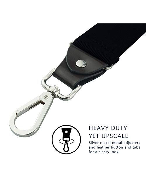 Suspenders for Men,Fowateda Adjustable Suspenders with Elastic Straps Y-Back Construction Heavy Duty for Work