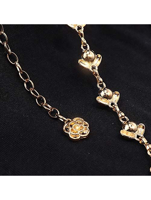 Glamorstar Chain Belt for Women Rhinestone Crystal Waist Belts for Dress Gift