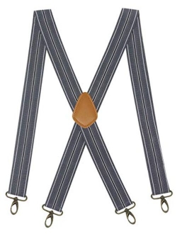 Doloise Men’s Heavy Duty Belt Loops X Back 1.4 Inch Suspenders with 4 Snap Hooks