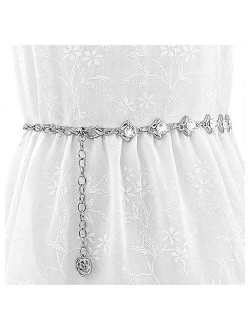 Glamorstar Chain Belt Dress Belts Metal Belt for Women