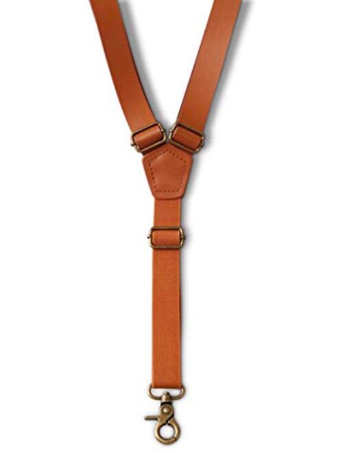 London Jae Apparel Brown Suspenders for Men (35”-67" fits up to 6’8 Big&Tall)