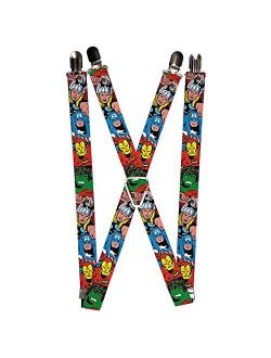 Buckle-Down Marvel Comics Suspenders-Avengers Superheroes Close-up