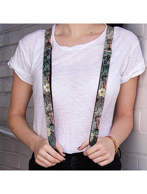 Buckle-Down unisex adults Buckle-down - Floral Suspenders, Multicolor, One Size US