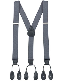 Suspenders for Men Y-Back Leather Trimmed Button End Tuxedo Suspenderss Many colors and designs