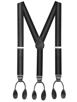 Suspenders for Men Y-Back Leather Trimmed Button End Tuxedo Suspenderss Many colors and designs