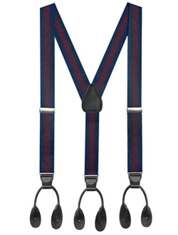 Suspenders for Men Y-Back Leather Trimmed Button End Tuxedo Suspenderss Many colors and designs