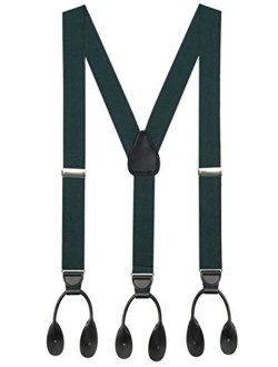 Suspenders for Men Y-Back Leather Trimmed Button End Tuxedo Suspenderss Many colors and designs