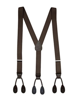 Suspenders for Men Y-Back Leather Trimmed Button End Tuxedo Suspenderss Many colors and designs