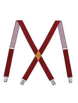 YJDS Suspenders for Men X Back Heavy Duty Adjustable Elastic with 4 Metal Clips