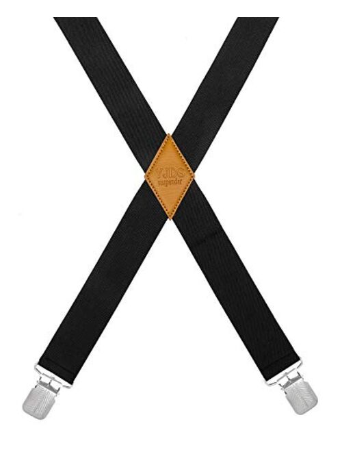 YJDS Suspenders for Men X Back Heavy Duty Adjustable Elastic with 4 Metal Clips