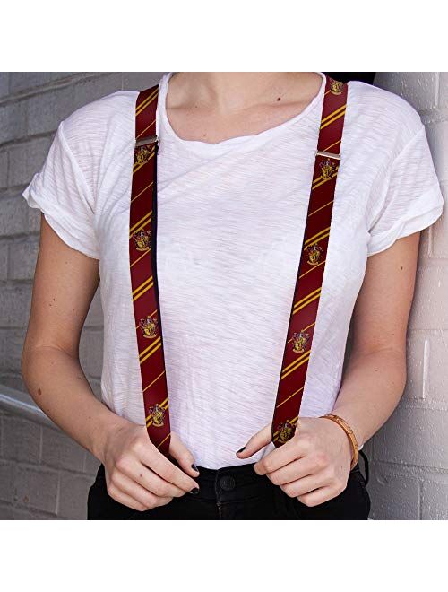 Buckle-Down Suspenders-Gryffindor Crest/stripe2 Burgundy/Gold