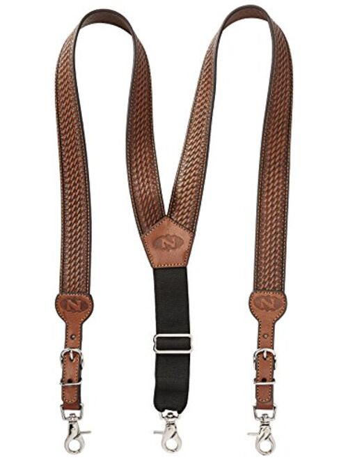 Nocona Belt Co. Men's Basic Basket Leather Suspender