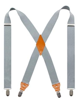 Doloise Adjustable Elastic X Back Style Suspenders for Men's and Women's With Strong Metal Clips