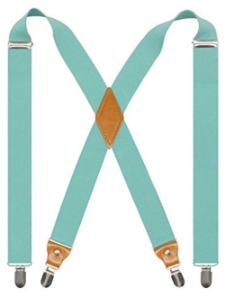 Doloise Adjustable Elastic X Back Style Suspenders for Men's and Women's With Strong Metal Clips