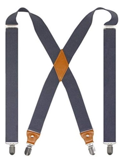 Doloise Adjustable Elastic X Back Style Suspenders for Men's and Women's With Strong Metal Clips