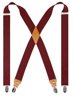 Doloise Adjustable Elastic X Back Style Suspenders for Men's and Women's With Strong Metal Clips