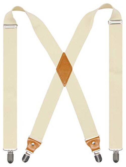 Doloise Adjustable Elastic X Back Style Suspenders for Men's and Women's With Strong Metal Clips