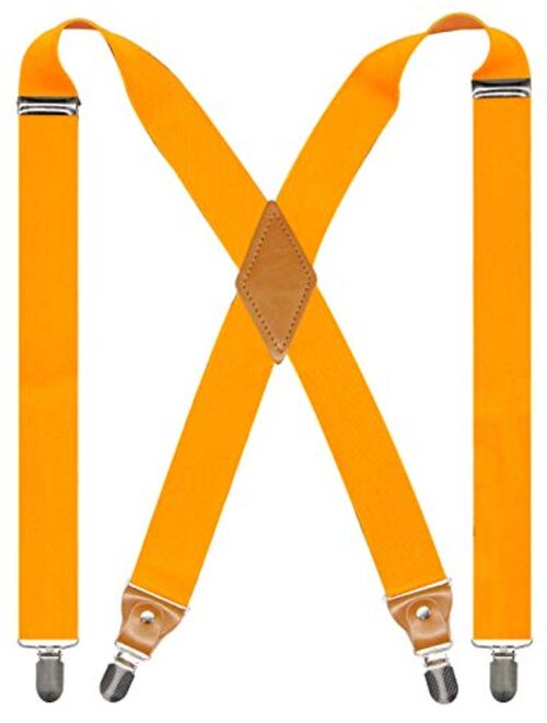 Doloise Adjustable Elastic X Back Style Suspenders for Men's and Women's With Strong Metal Clips