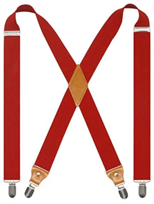 Doloise Adjustable Elastic X Back Style Suspenders for Men's and Women's With Strong Metal Clips