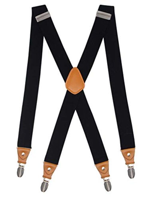 Doloise Adjustable Elastic X Back Style Suspenders for Men's and Women's With Strong Metal Clips