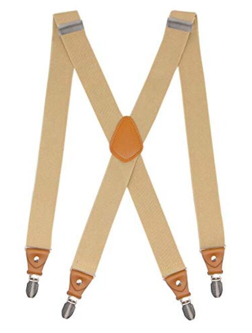 Doloise Adjustable Elastic X Back Style Suspenders for Men's and Women's With Strong Metal Clips