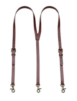 Leather Suspenders for Men Y Back Design Adjustable Brown Gneuine Leather Suspenders Groomsmen Gift for Wedding