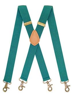 AYOSUSH Vintage Suspenders for Men 4 Snap Hooks for Belt Loops Adjustable X Back