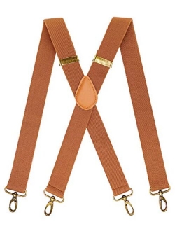 AYOSUSH Vintage Suspenders for Men 4 Snap Hooks for Belt Loops Adjustable X Back